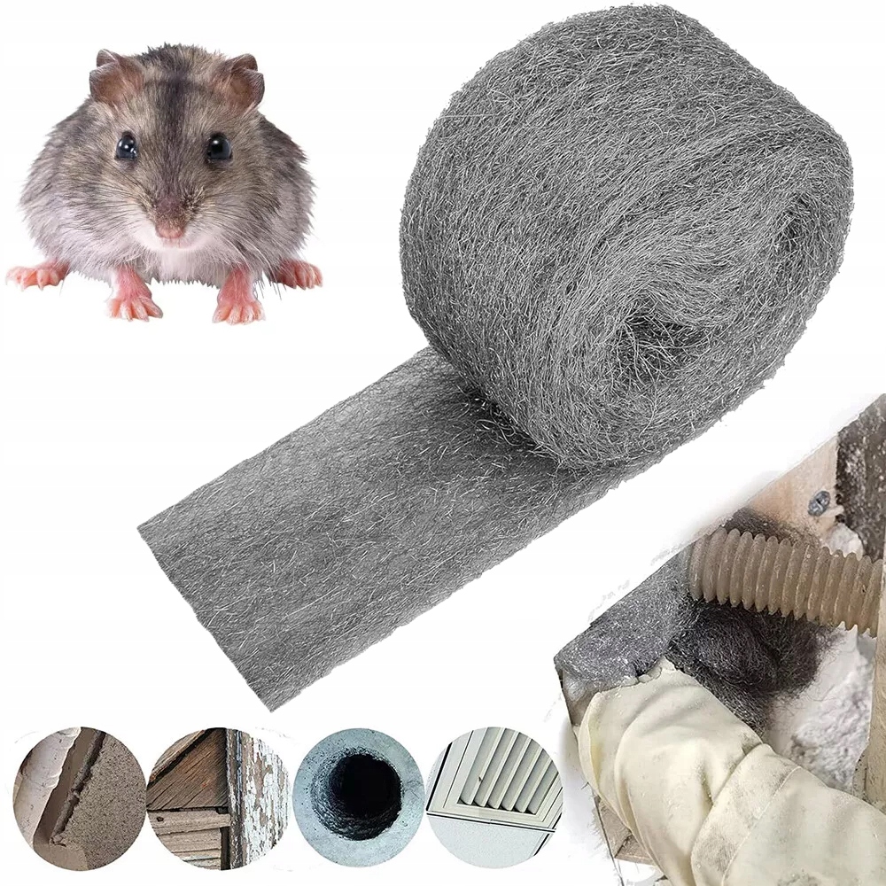 Wełna stalowa 000 do ochrony przed gryzoniami i czyszczenia metalu 20m