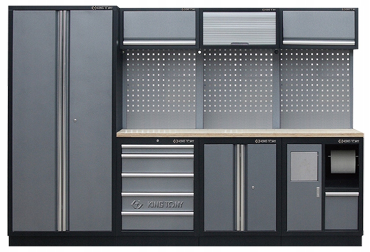 KING TONY Meble warsztatowe zestaw szafa szafka 5 szuflad stół blat 17ele.