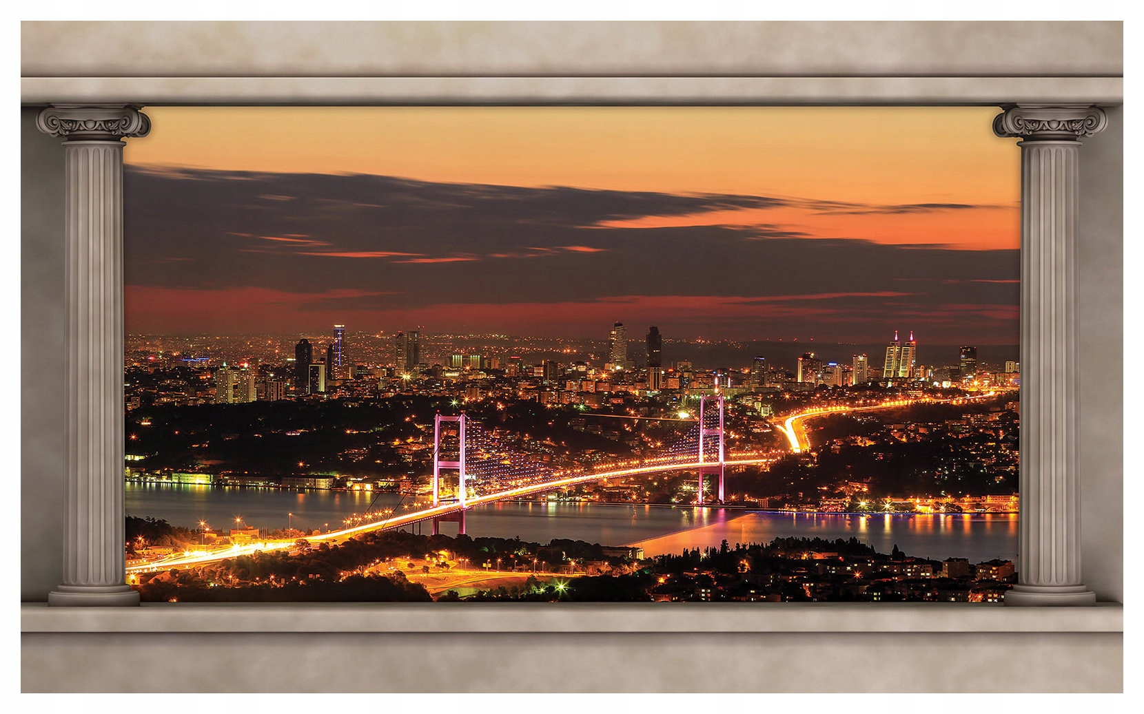 Vliesová fototapeta Noční Istanbul Most Město Panorama 254x184 lepidlo