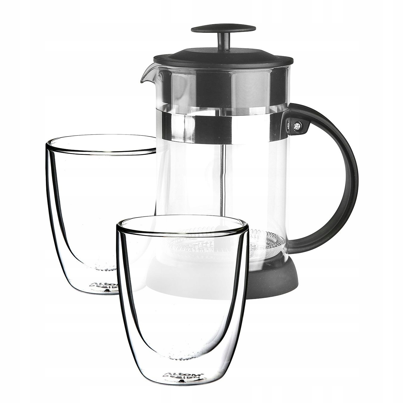 Zaparzacz do kawy herbaty French Press i szklanki termiczne Altom Design Pojemność 800 ml