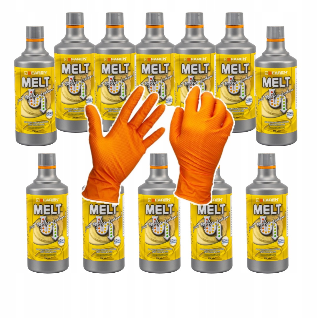 Melt Do Rur Mocny Najlepszy Preparat 12*750l, Mocne Bezpieczne Rękawice