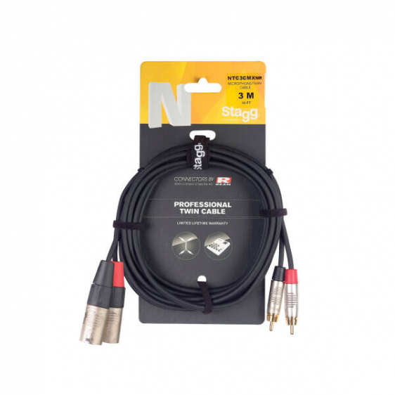 Stagg NTC3PR podwójny kabel połączeniowy 3m