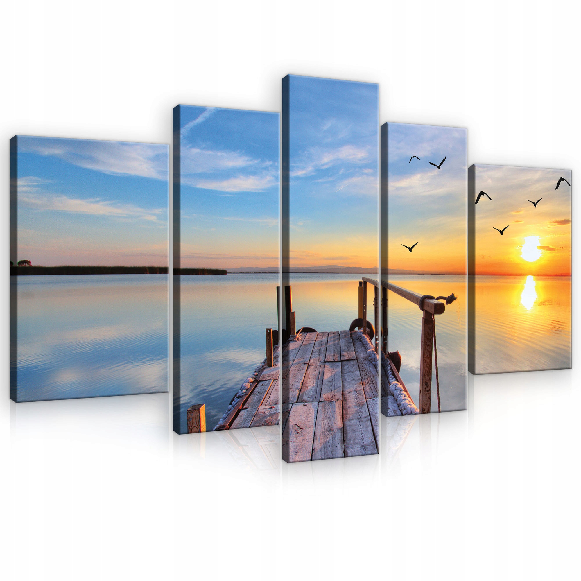 Obraz 5 Částečný Pláž Moře Západ Slunce Jezero Příroda Pohled 170x100