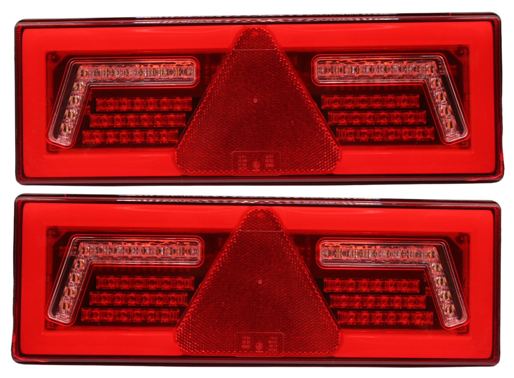 Kombinovaná zadní lampa Led+neon s trojúhelníkem, 6 funkcí, rezistor Para TT.12538
