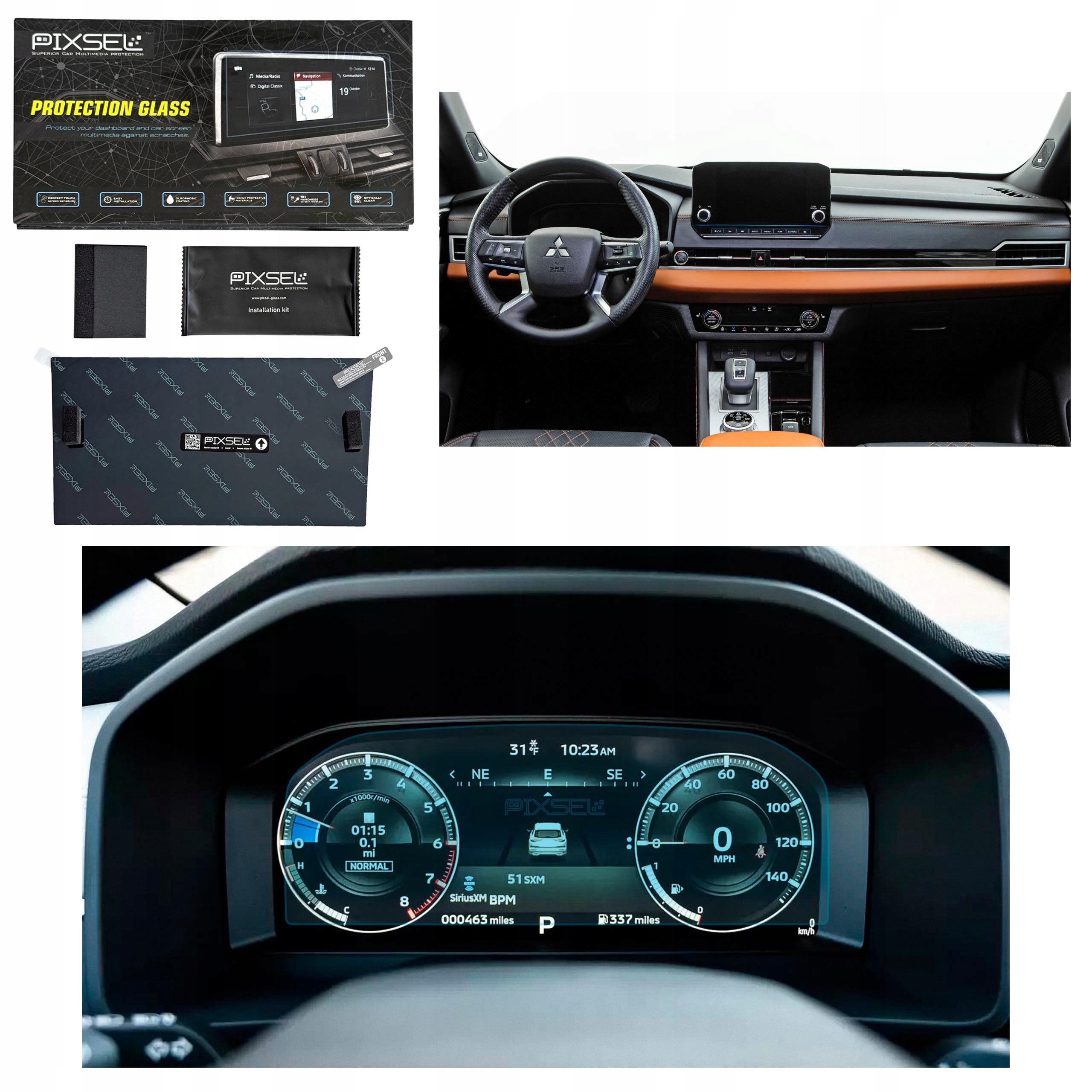 Antyodciskowe Matowe Szkło Ochronne Mitsubishi OUTLANDER-12.1“ 2022-2024