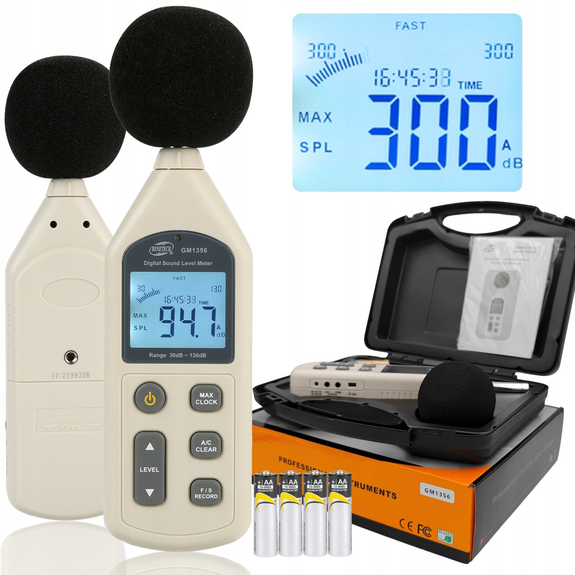 Hangintenzitásmérő Sonométer Usb Decifelométer 30dBA-130 dBA