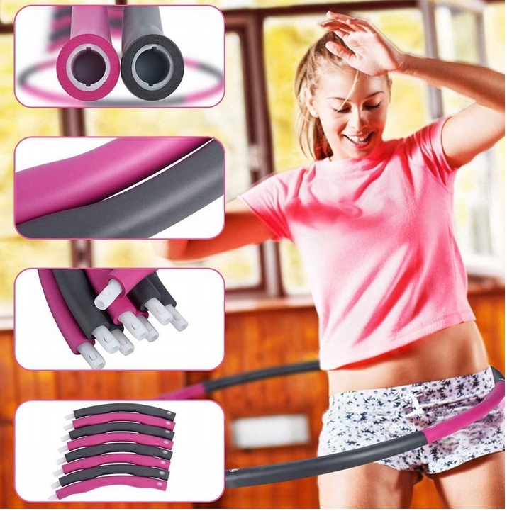 HULA HOP PIANKOWE Z WYPUSTKAMI 95 cm SKŁADANE FITNESS SPORT ODCHUDZAJĄCE Marka maxsell