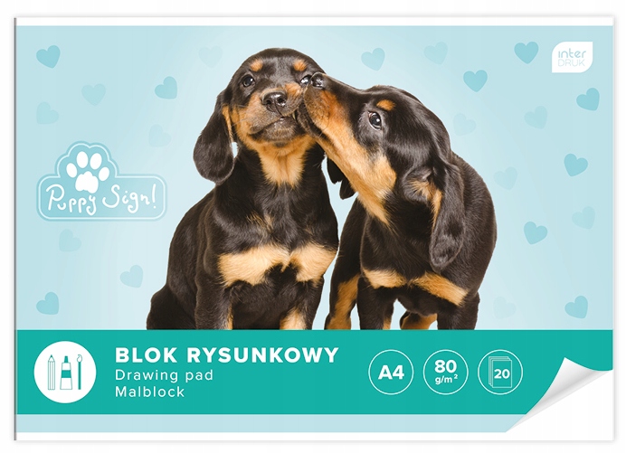 

Blok rysunkowy A4 biały 20 kartek 80g/m2 szkolny