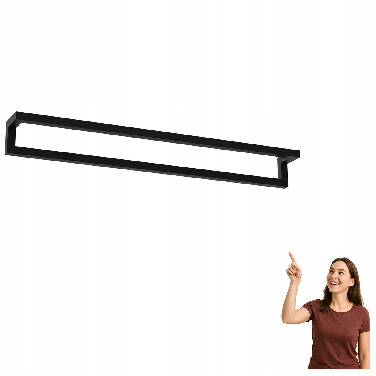 Černý nástěnný koupelnový věšák na ručník Bathroom Organization