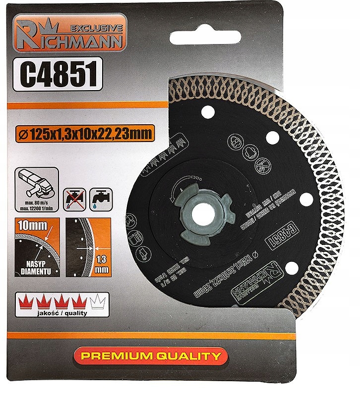 Tarcza diamentowa cienka 125x1,3mm exclusive Marka RICHMANN