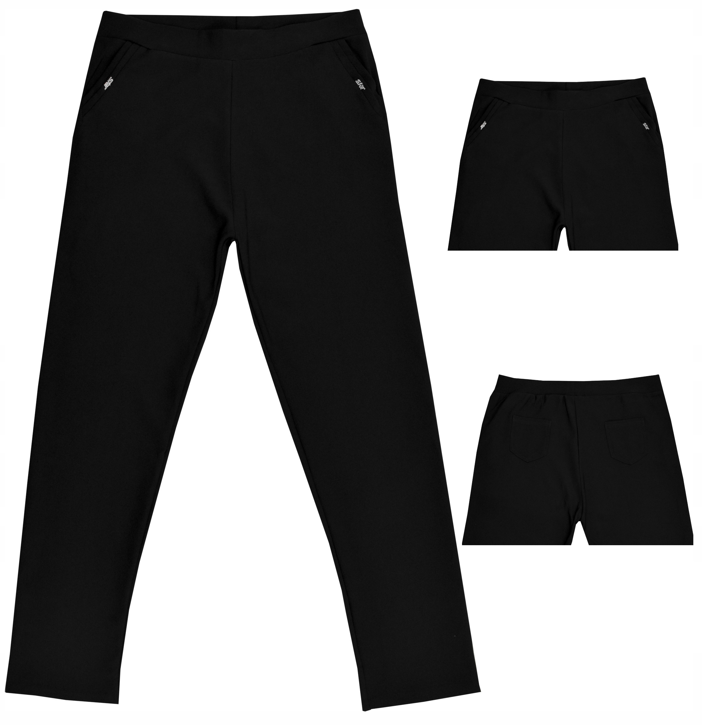 

8XL/9XL Spodnie Damskie Duże czarne 2023-265