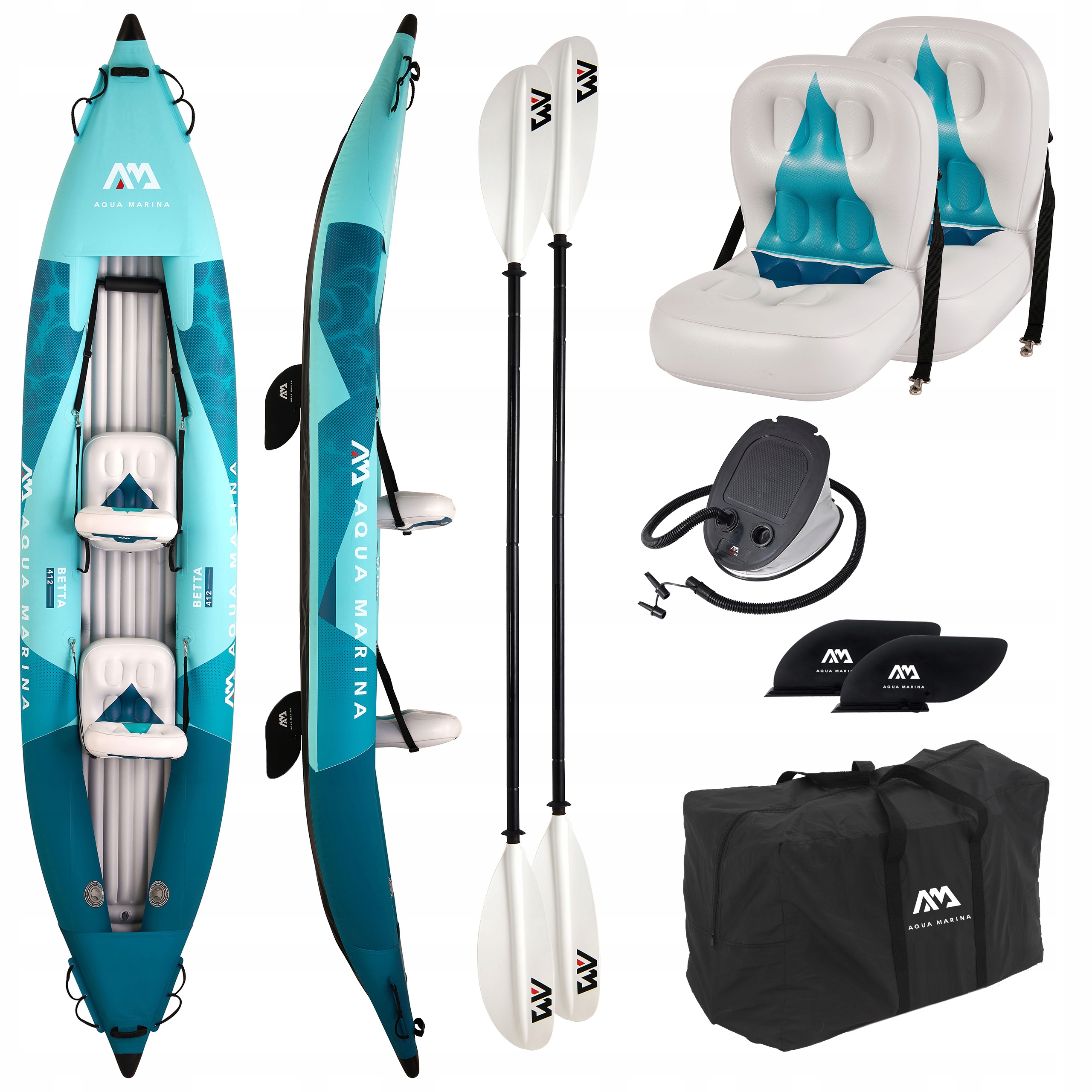 Kajak pompowany Aqua Marina Betta 412 Blue 2026 2-osobowy