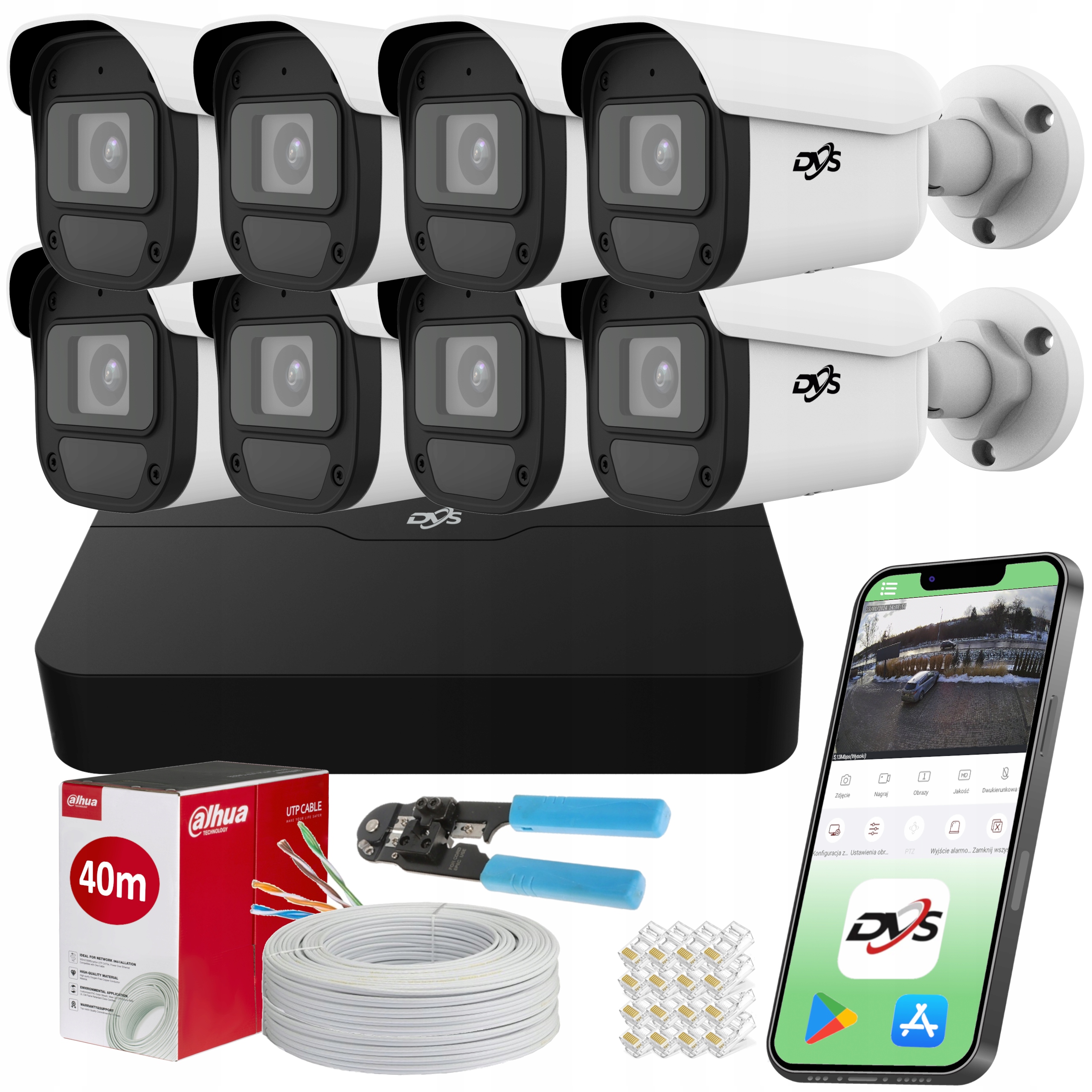 Set Kamera Na Monitorovanie Domu 8x Vonkajšia Kamera Ip Poe 5Mpx Aplikácia