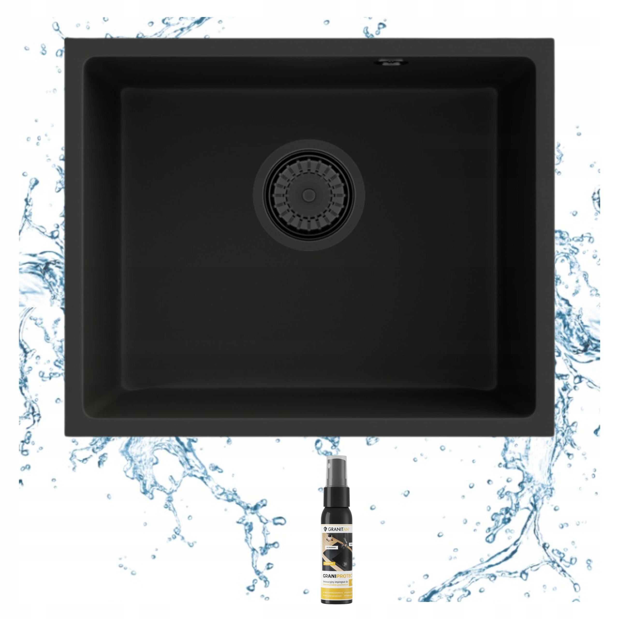 Poddoskový Drez S Granitovým Čiernym Sifónom Klik Klak Manado 50