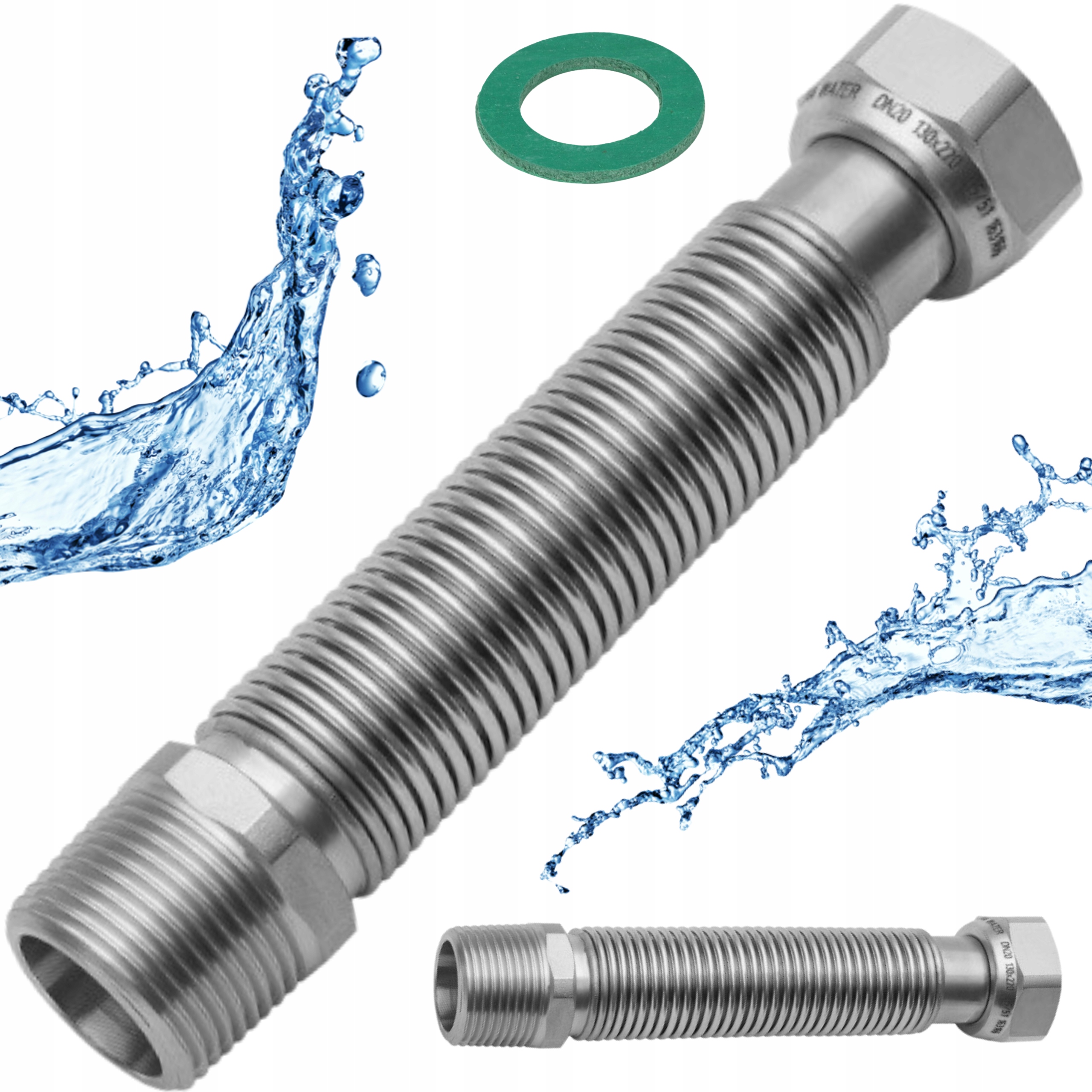 Nerezová Roztahovací Hadice Flexibilní Na Vodu 1" 500-1000 mm Vnitřní Závit/vnější Závit