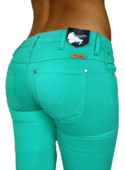 

rurki Wrangler Corynn Skinny miętowe W25 L30