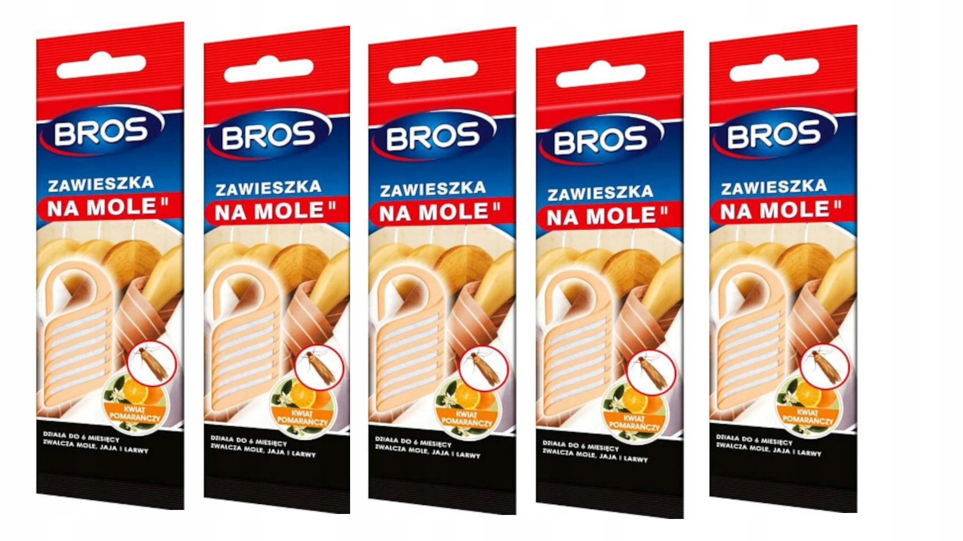 BROS ZAWIESZKA NA MOLE SKUTECZNA POMARAŃCZ X 5SZT