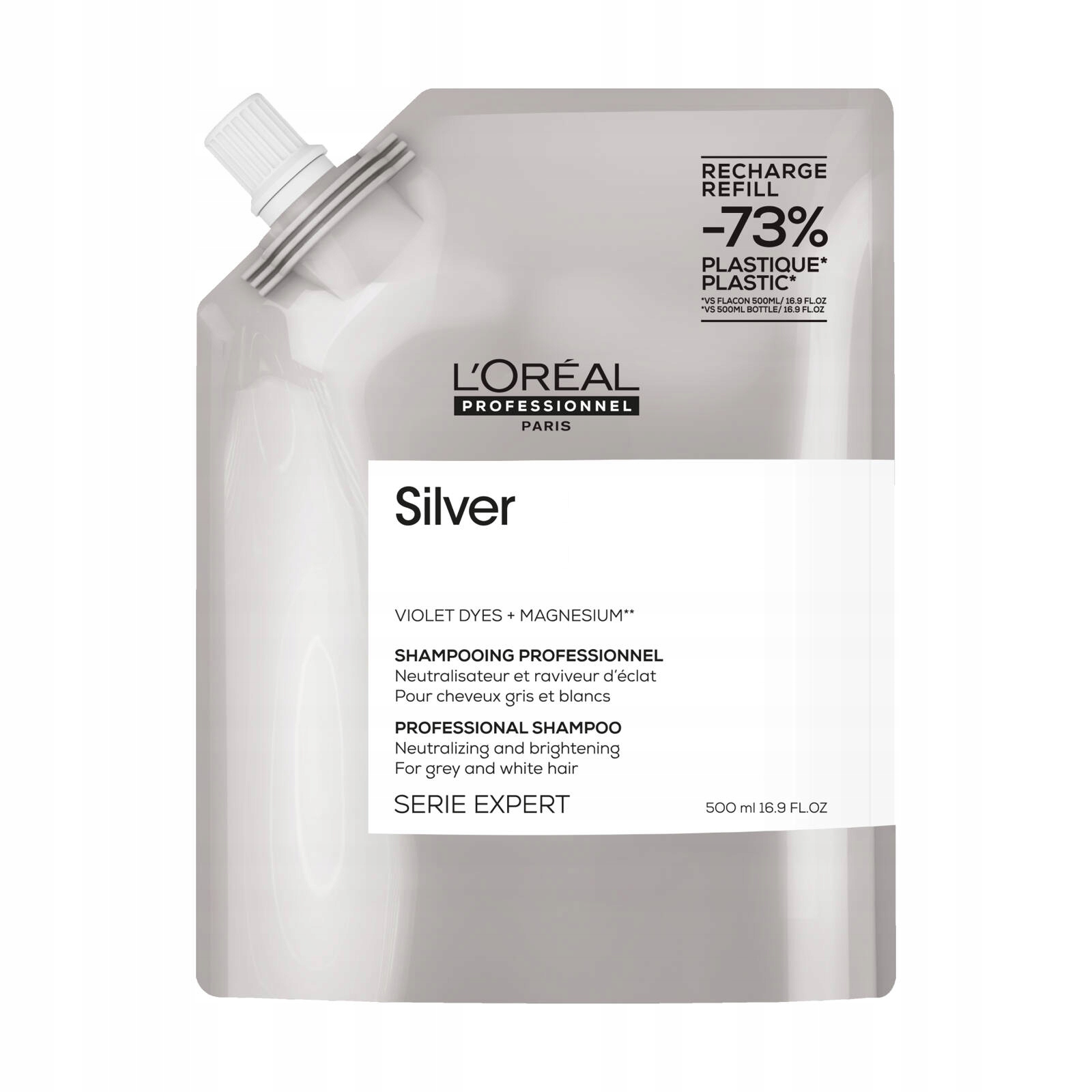 L'oreal Silver Refill Šampon pro šedivé vlasy 500 ml
