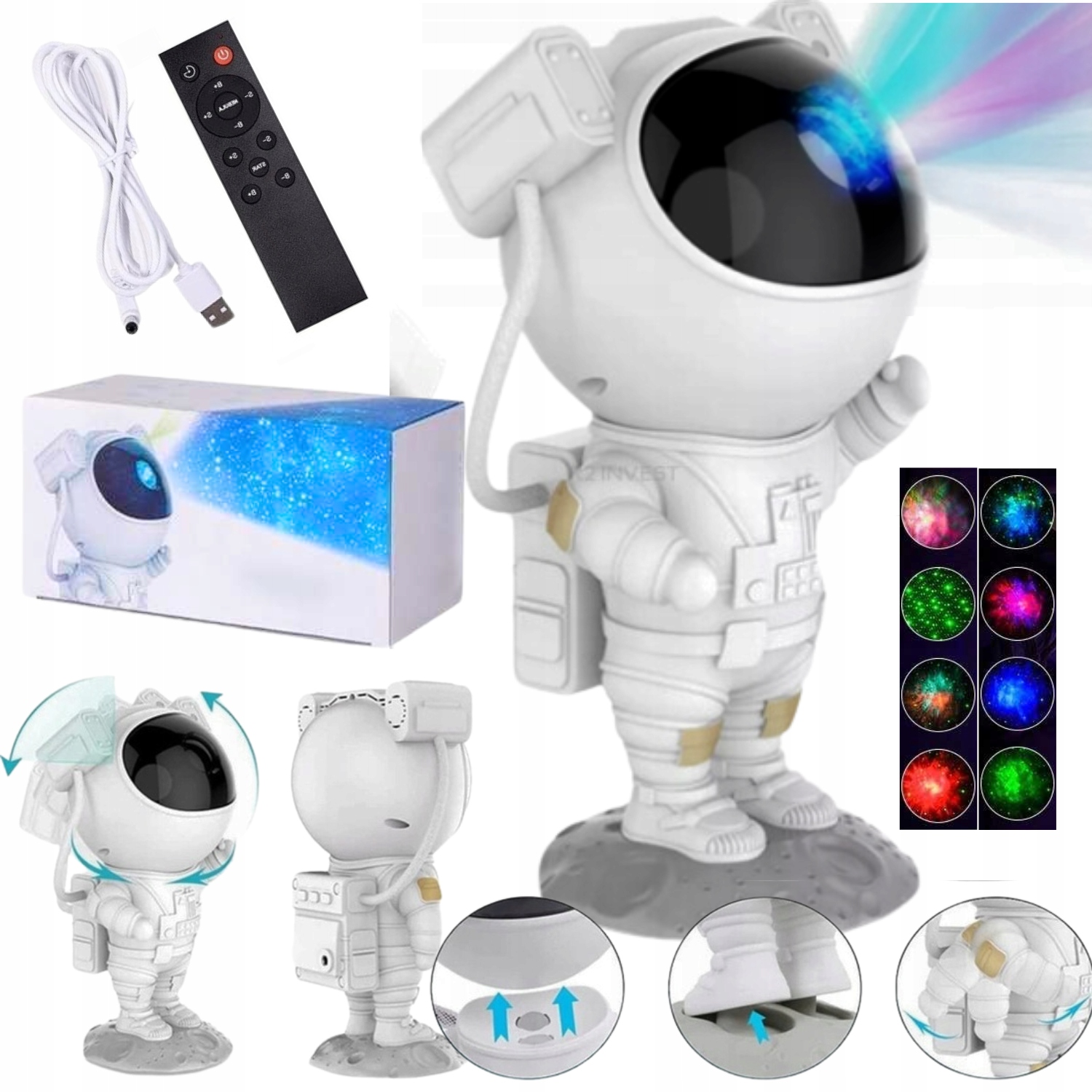 Levně Projektor Noční Oblohy Lampka noční laserový Led projektor pro děti Astronauta