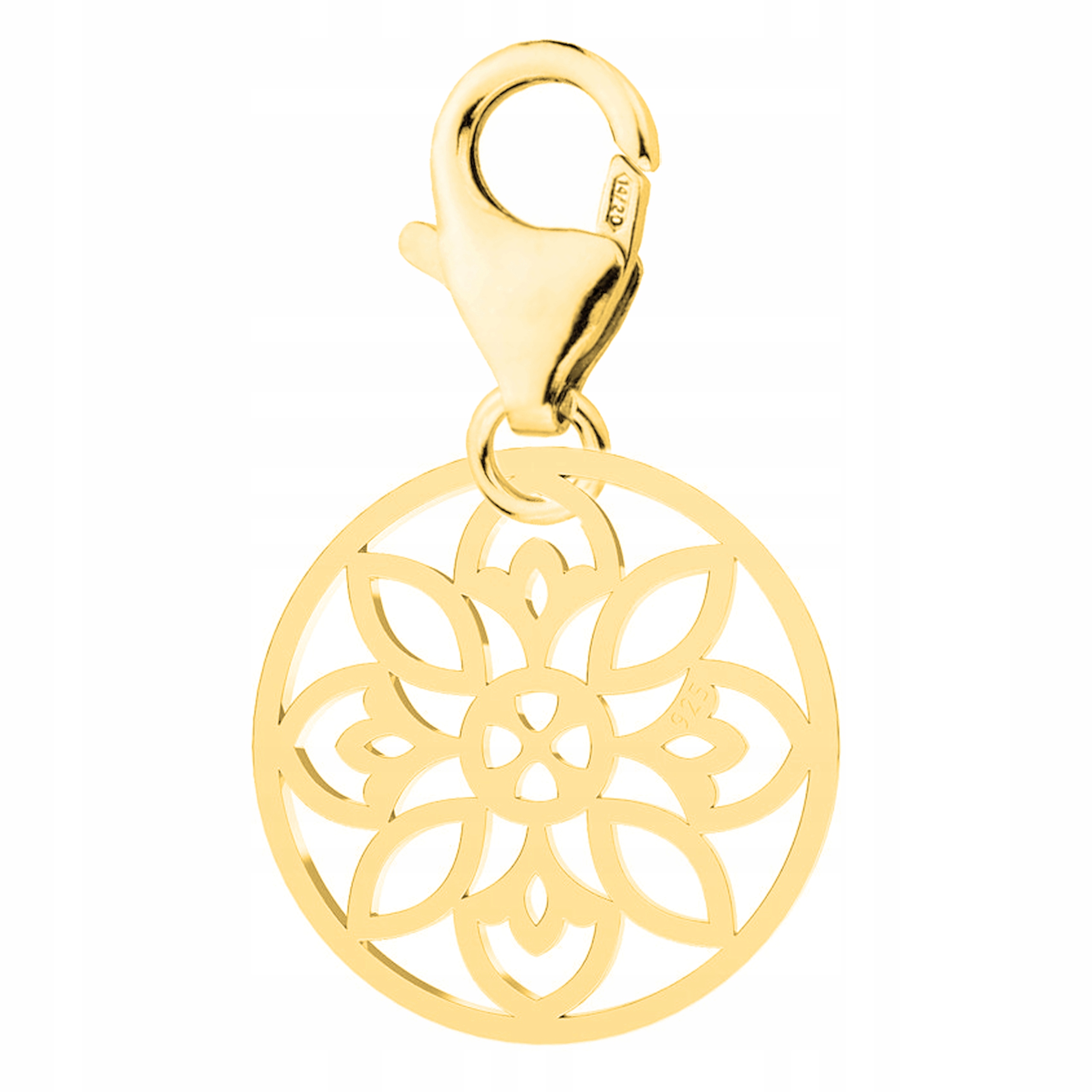 Zlatý přívěsek Ažurový květ Rozeta s květem Ažur Květina Stříbro 925