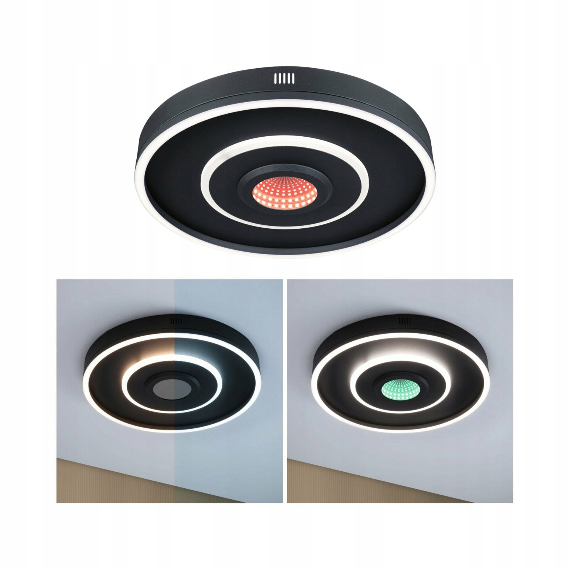 Paulmann Led stropné svietidlo Spaceglow 22W Rgb+ čierna mat, 3D efekt