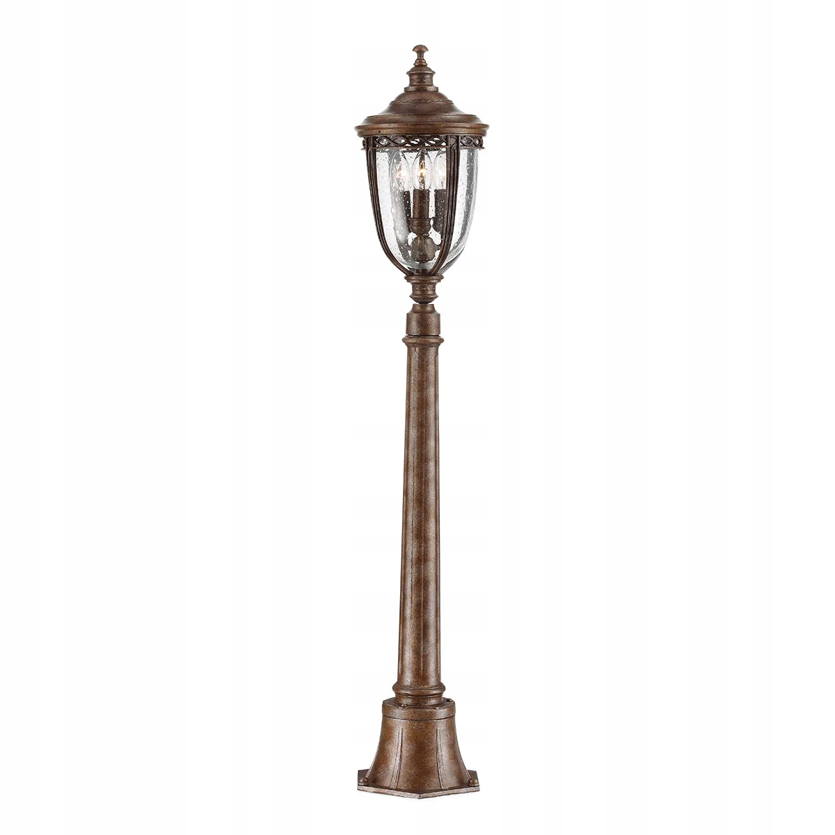Vonkajšia stojaca lampa vintage retro svietniková, hnedá, 3 body IP44 Feiss