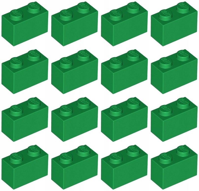 

Lego 3004 Klocek 1x2 zielony Nowy (12g) 16 szt