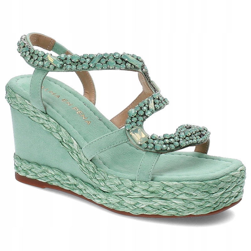Zelené sandály Alma En Pena Elegantní dámská obuv