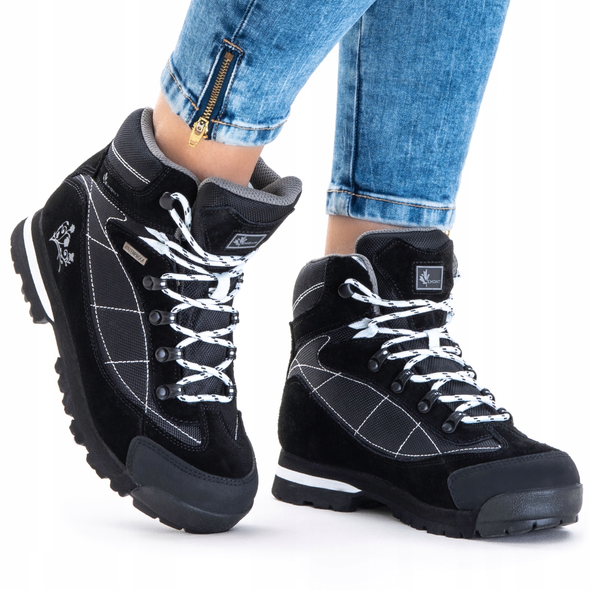 

Wodoodporne Buty Trekkingowe Górskie Skóra Vemont