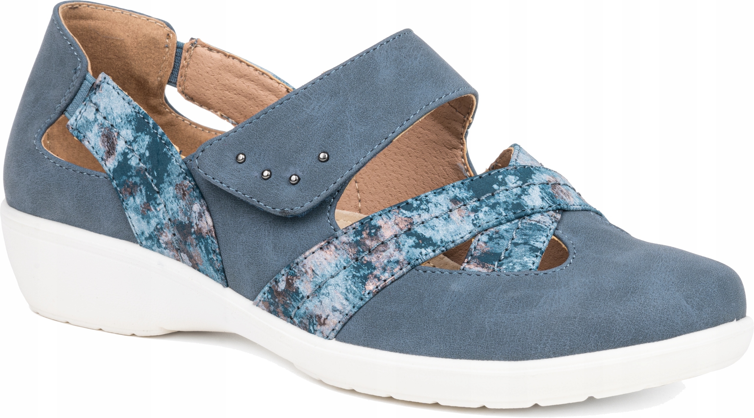 Letní polobotky s vroubkovanými výřezy Kůže pohodlné Suchý Zip Wojtyłko 36