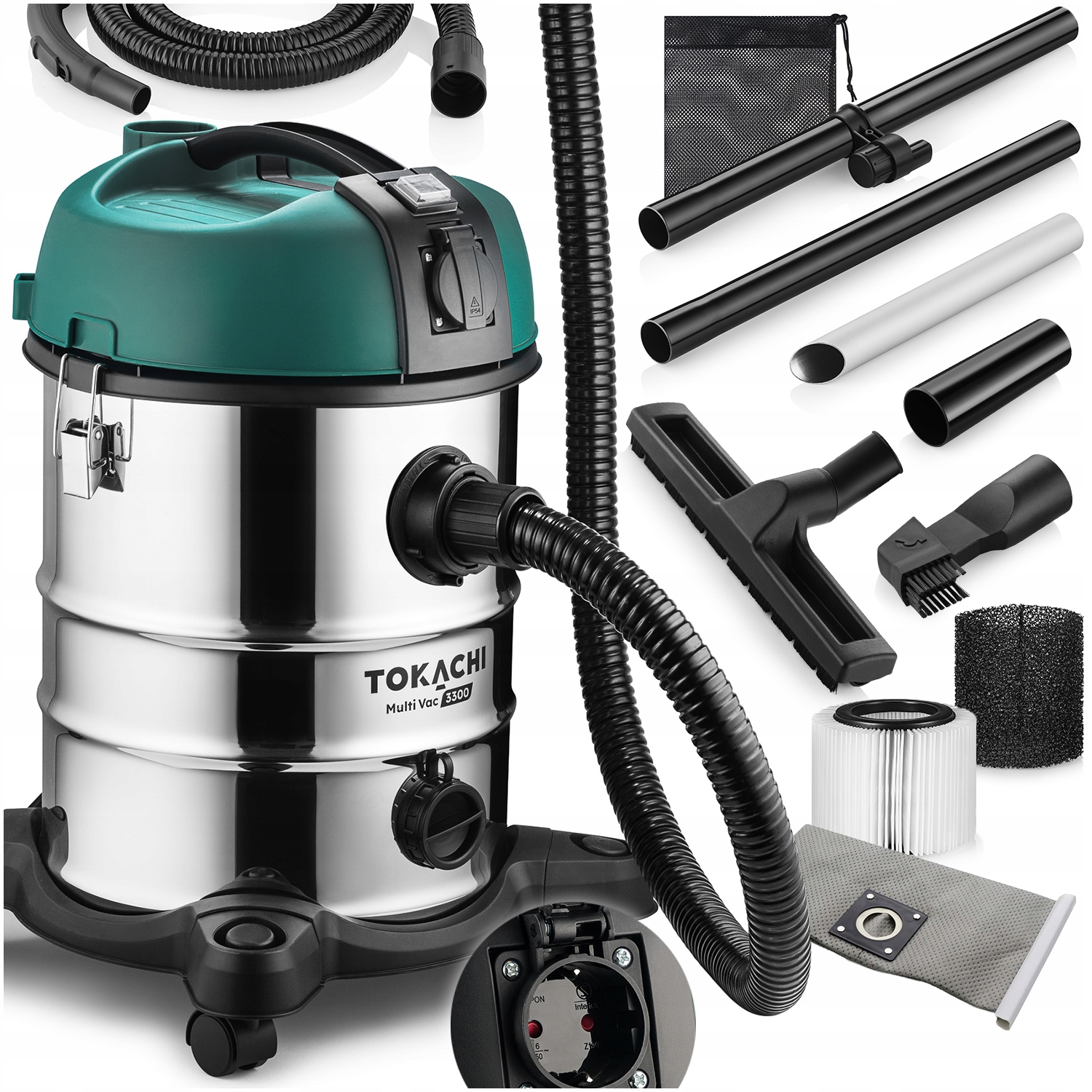 Bezworkowy Odkurzacz Przemysłowy Mocny 3300W Z Otrząsaczem Pyłu Gipsu Mokro