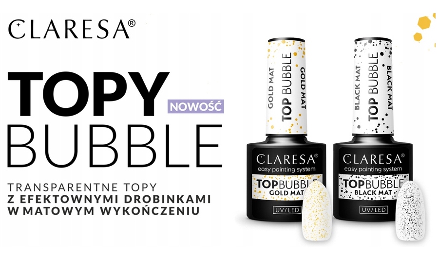 CLARESA TOP BUBBLE BLACK MAT MATOWY TOP Z CZARNYMI DROBINKAMI Kod producenta 5903819819151