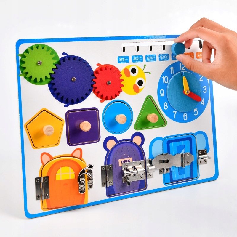 

Tablica drewniana edukacyjna Manipulacyjna Sensory