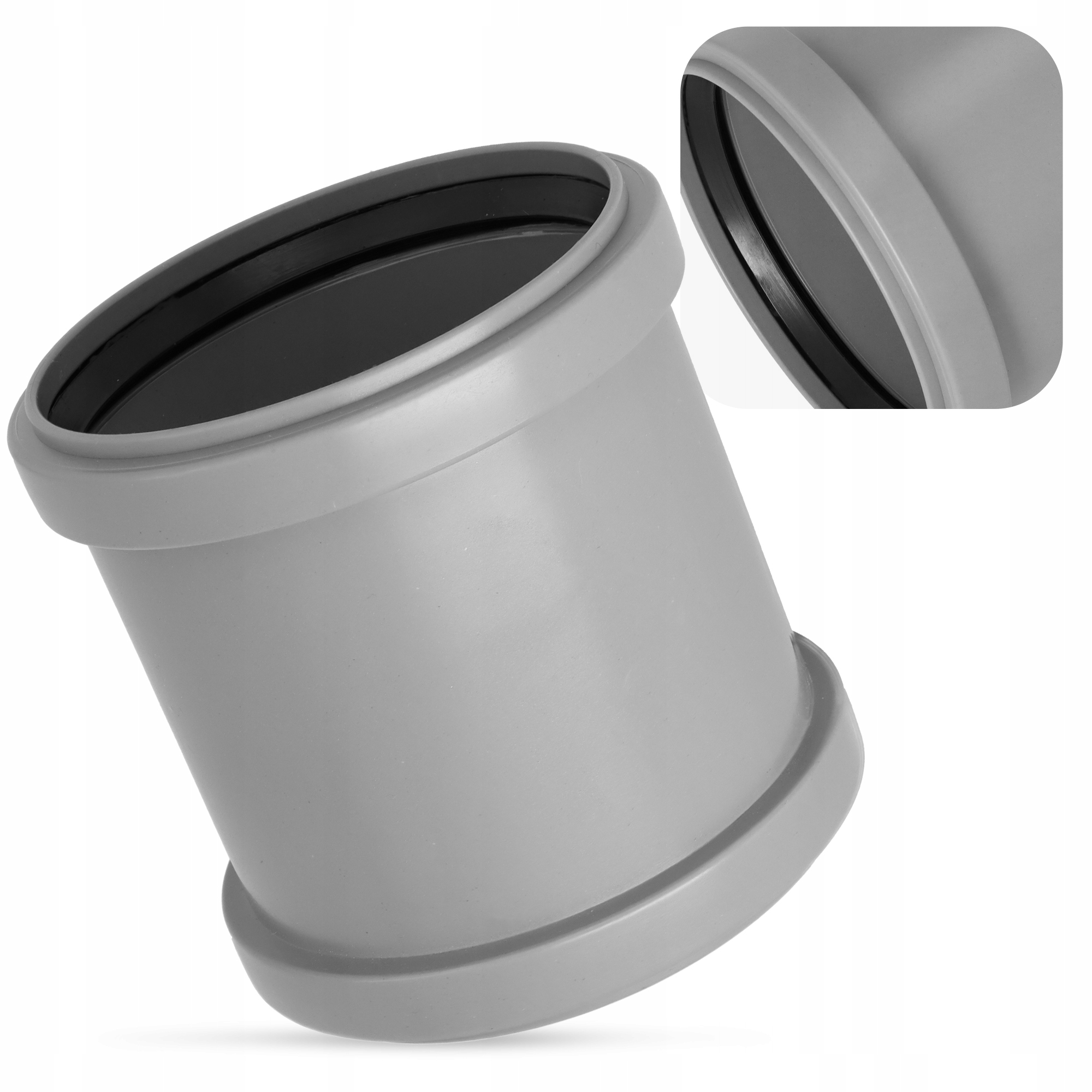 MUFA Kanalizacyjna 110 RURY PCV Nasuwka Łącznik Złącze ZŁĄCZKA Wody SZARA Typ kształtka