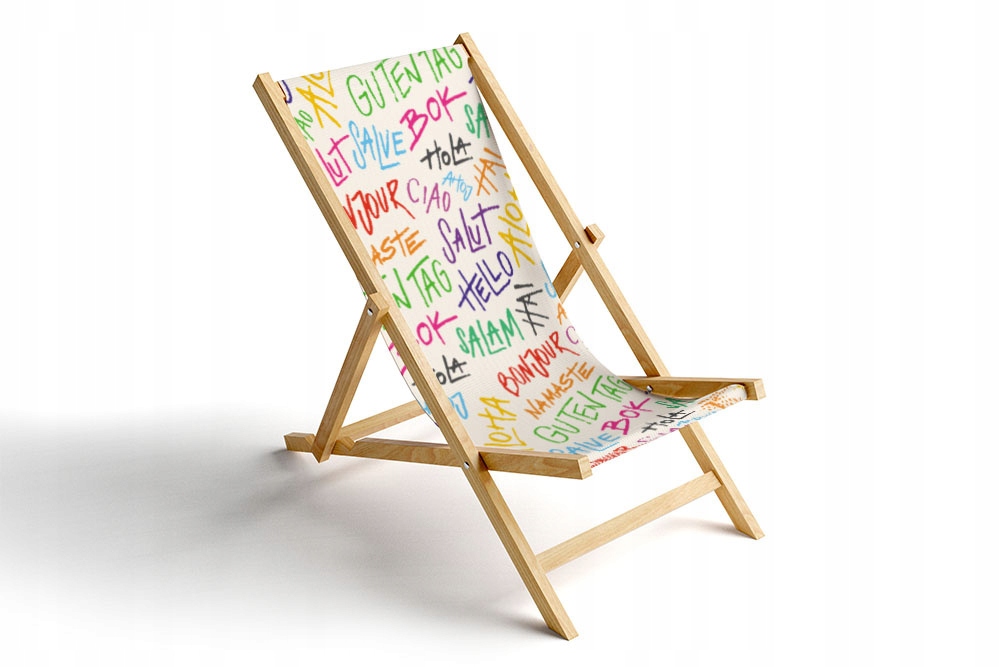 Dřevěné Lehátko jako dárek Hello Guten Tag Bonjour Namaste Salam Hola Ciao