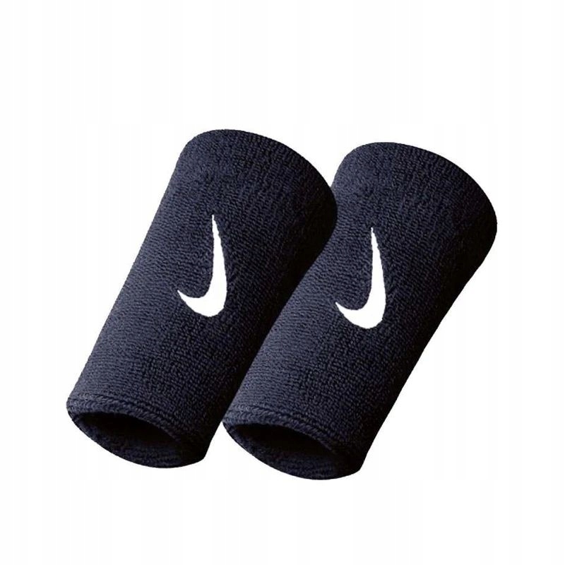 Frotki na rękę Nike Swoosh Double Wristband Czarne 2 szt