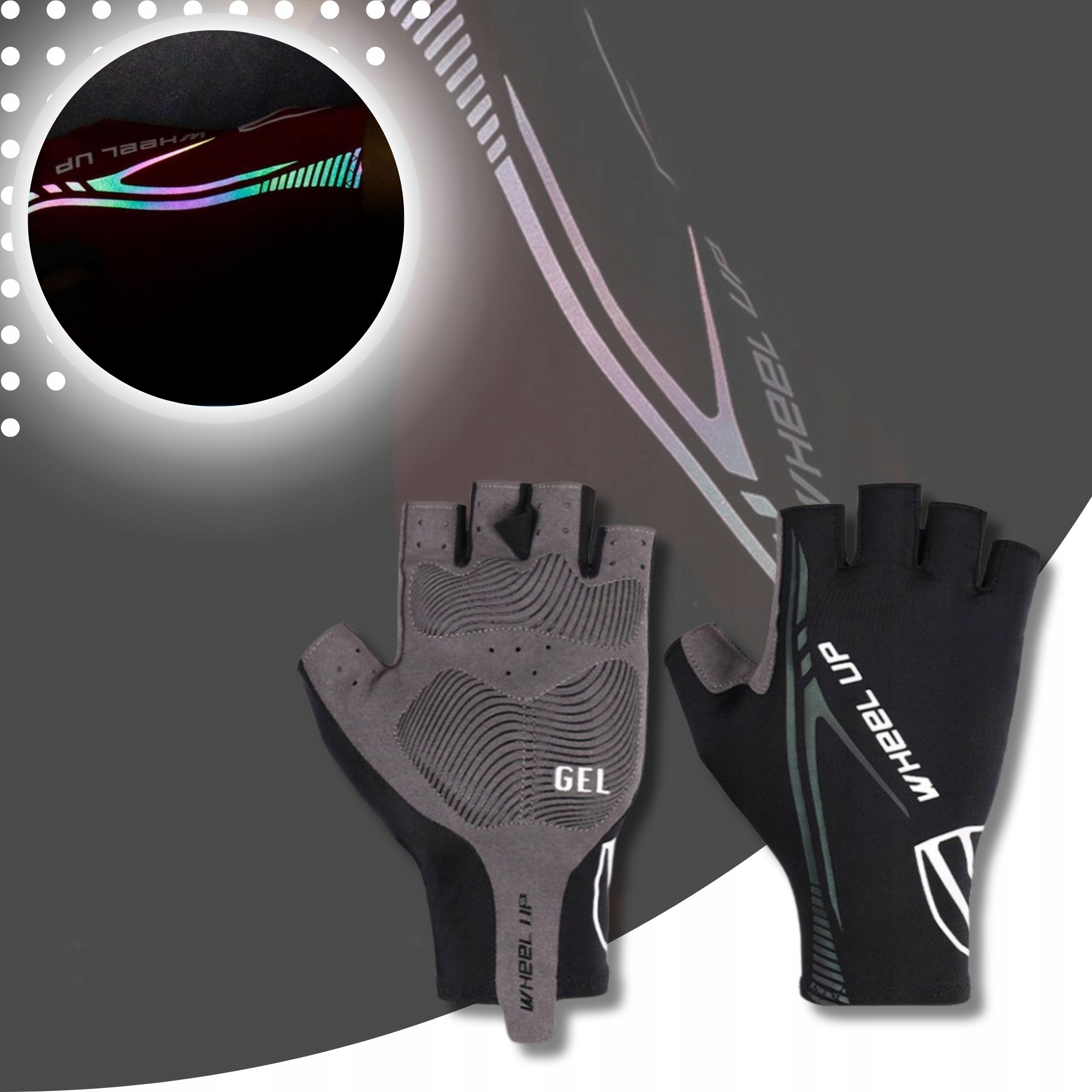 RĘKAWICZKI ROWEROWE DAMSKIE RĘKAWICZKI ROWEROWE BEZ PALCÓW ŻELOWE WHEEL UP Kod producenta 13523