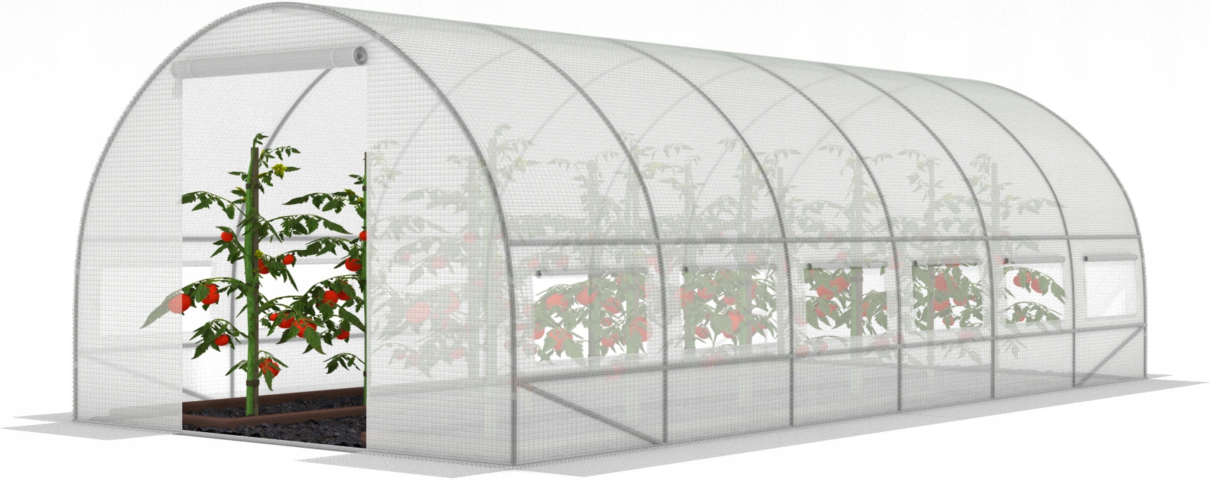 Tunel Foliowy szklarnia Ogrodowy poszycie folia Okna 6x3x2m Konstrukcja