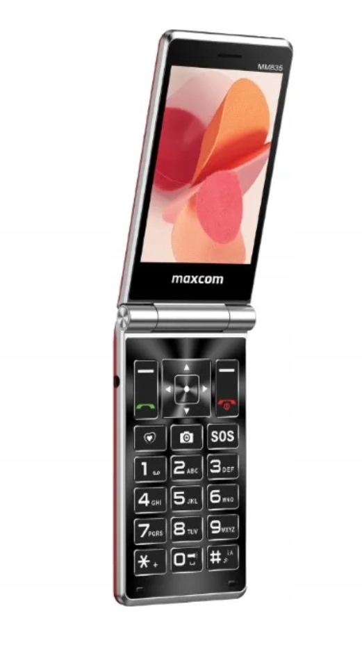 Telefon z klapką MaxCom MM835 4G Lte fioletowy dual sim Sos Ice latarka