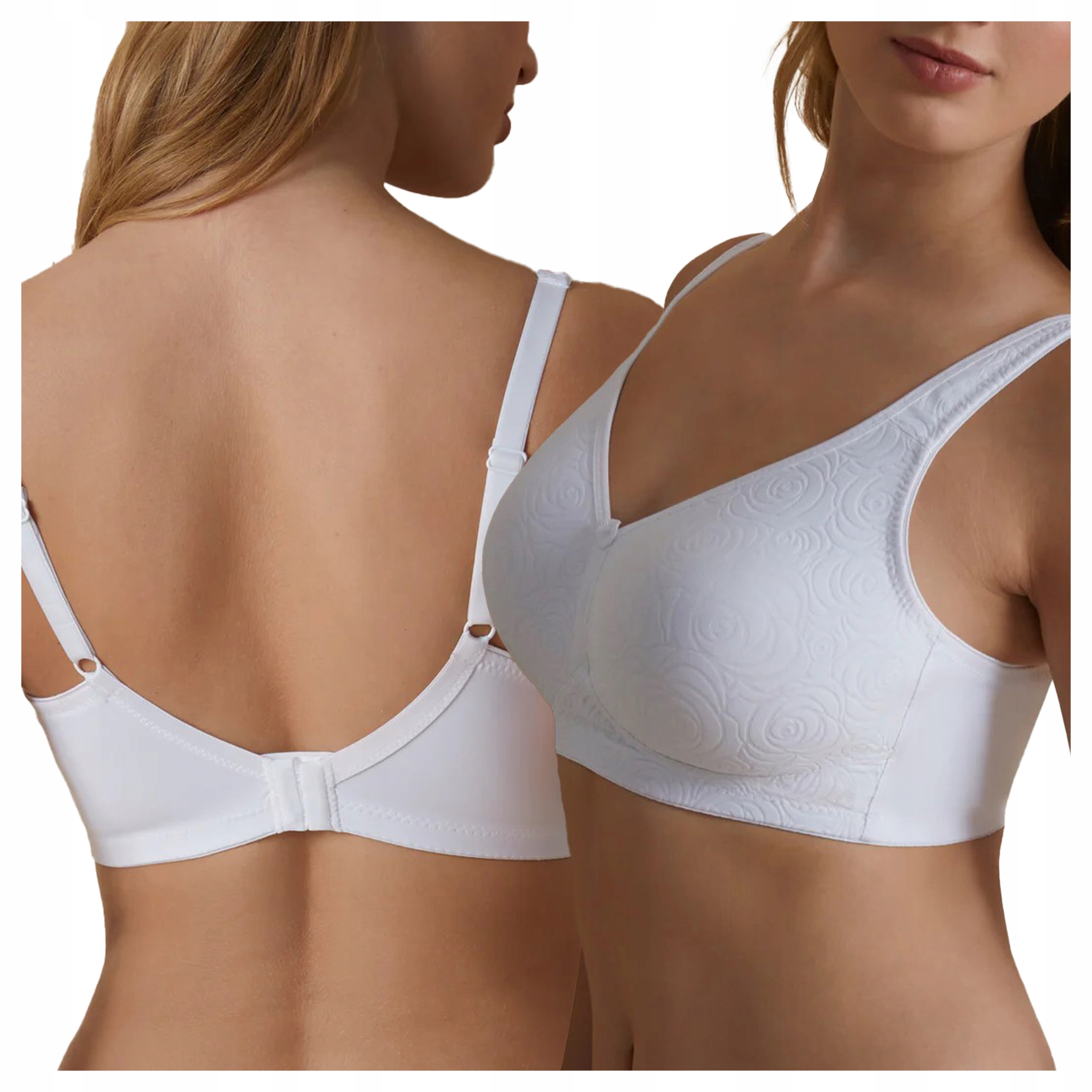 Podprsenka typu Soft bez výztuže s lisovanými květy Marivi Bílá 75C