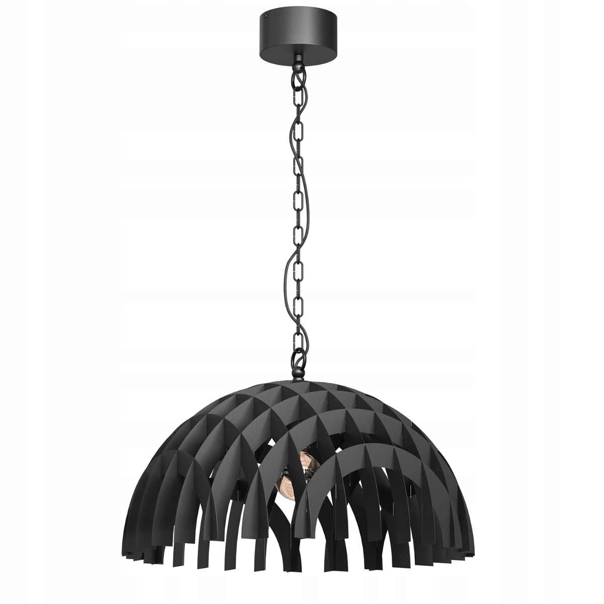 Efektní černá kulatá závěsná lampa 50 cm do obývacího pokoje jídelny Luminex