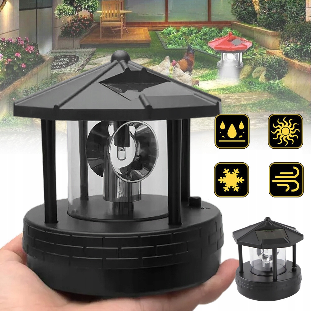 DEKORACYJNE ŚWIATŁO LATARNI MORSKIEJ, ENERGIA SŁONECZNA, OGRODOWA LAMPA LED