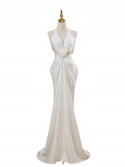 Shein Klasická Bílá Dlouhé Svatební Šaty 40/42 Lyo