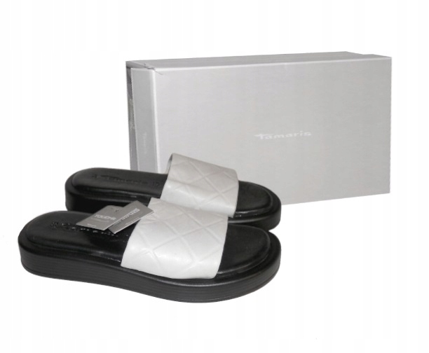 Nazouváky Na Platformě Tamaris 1-27232-38-109 Bílá Černá vel. 38