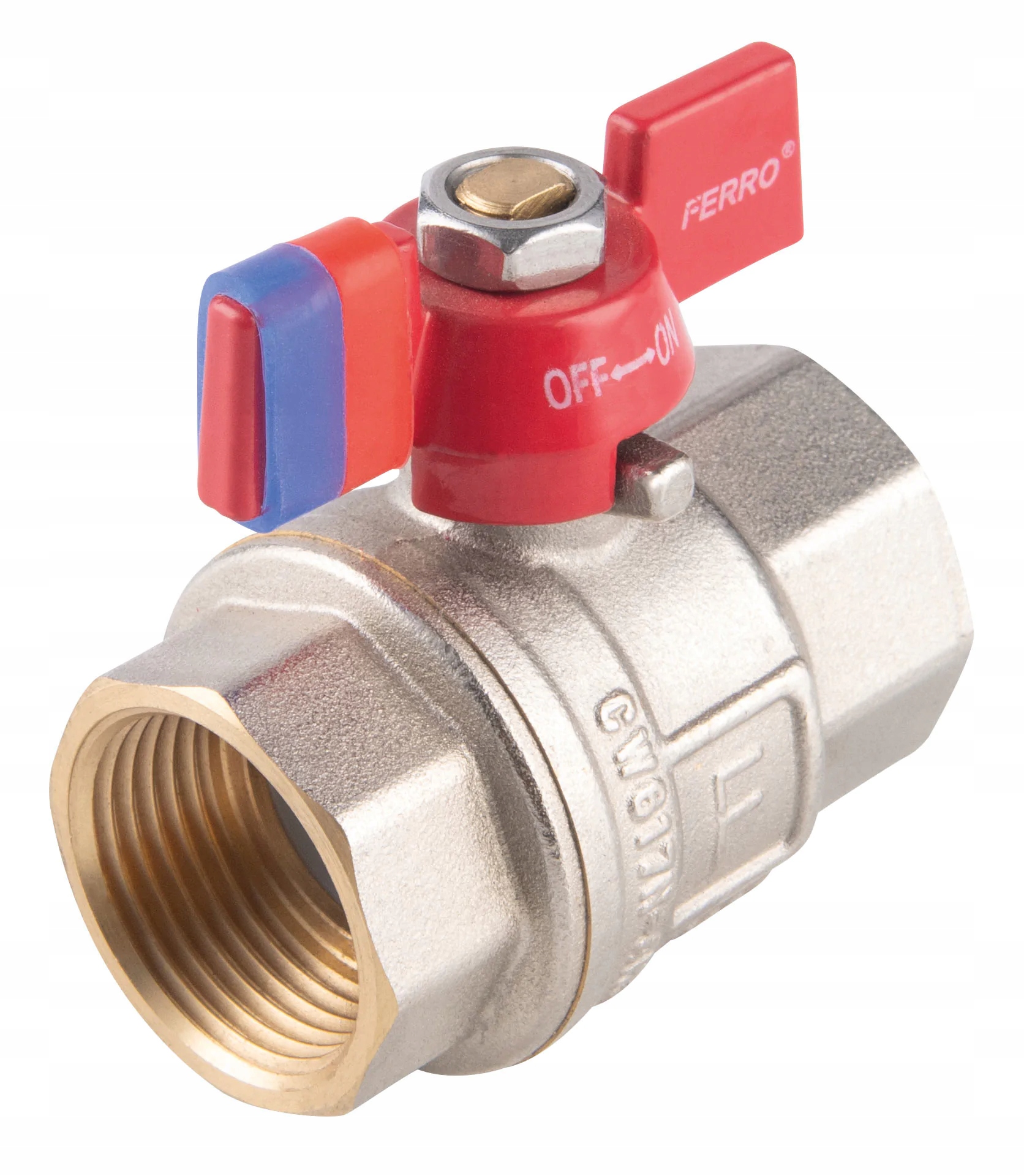 

Zawór kulowy nakrętno-nakrętny z motylkiem 3/8