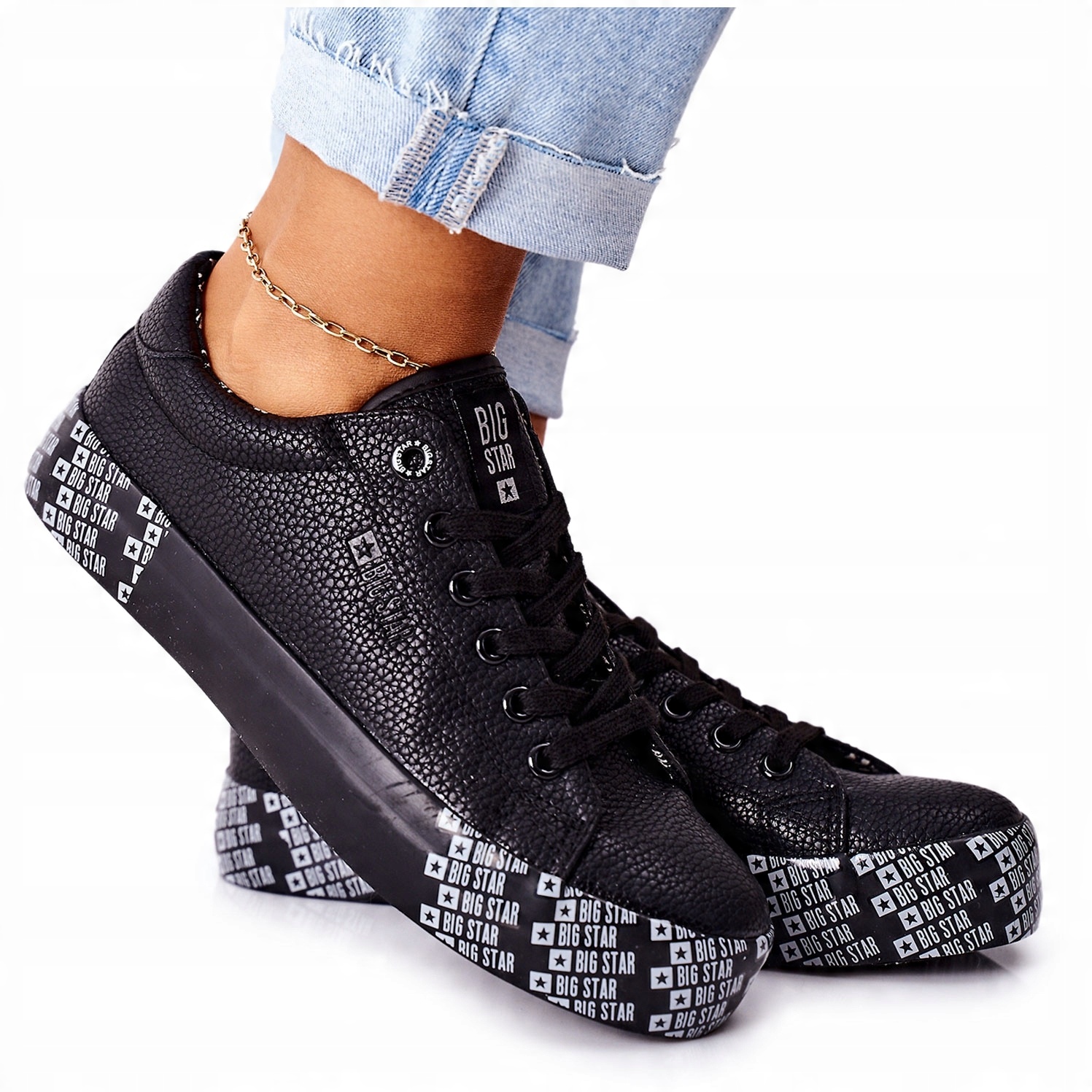 

Czarne Tkanina Buty Trampki Big Star r.38