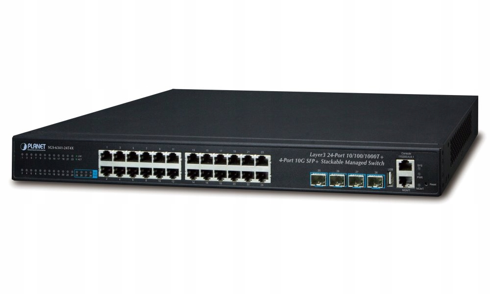 Planet SGS-6341-24T4X L2 L3 switch 24x 1000Base-T, 4x 10Gb Sfp +, Web S
