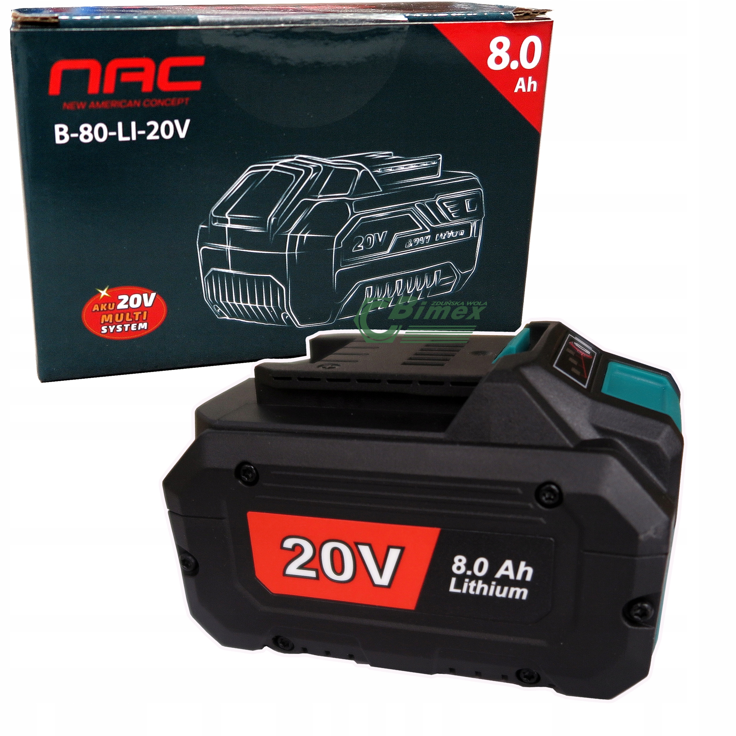 Akumulator 20V Nac B-80-LI-20V 8Ah