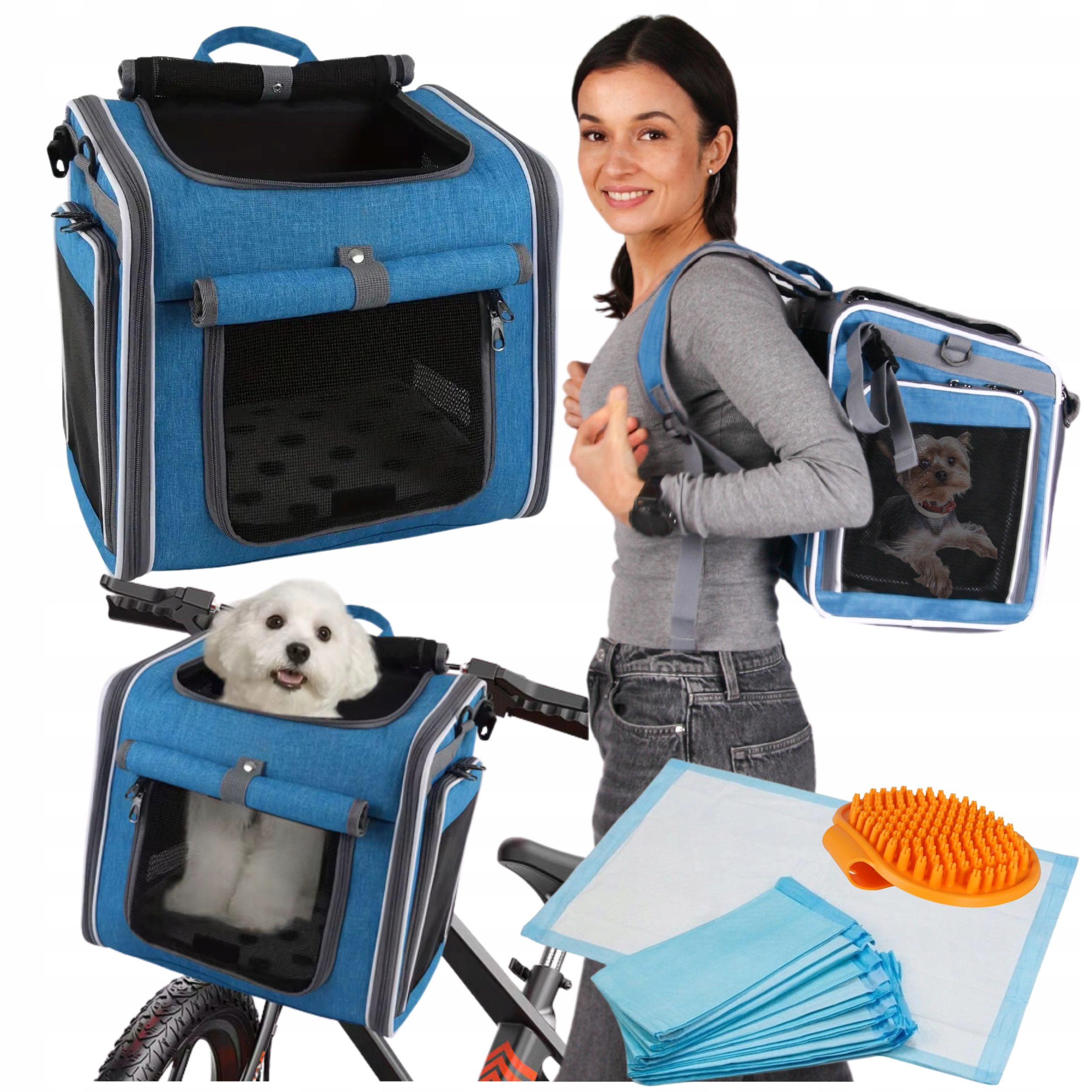 Levně Přepravka taška pro psa a kočku 4v1, autosedačka do auta, batoh, pevná do 5,5 kg