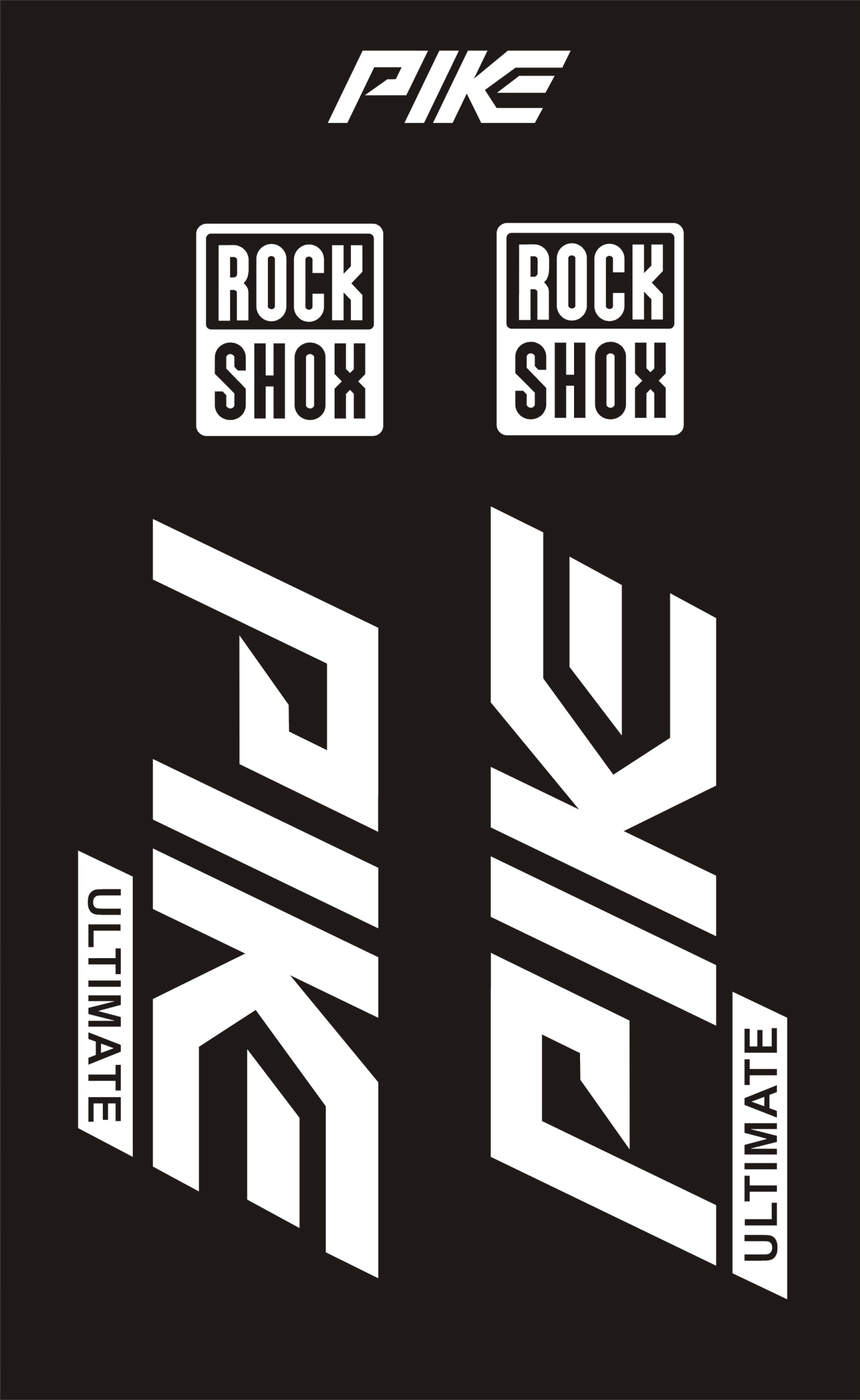 PIKE Ultimate ROCK SHOX białe naklejki amortyzator